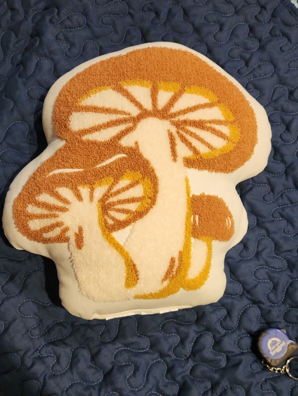 Source Unknown Brown and Cream Mushroom Accent Pillow